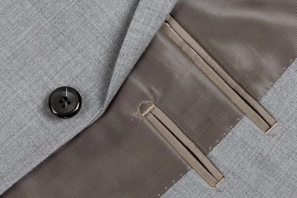 100% Wool Fashion Business Suit Classic Regular Fit Solid Color