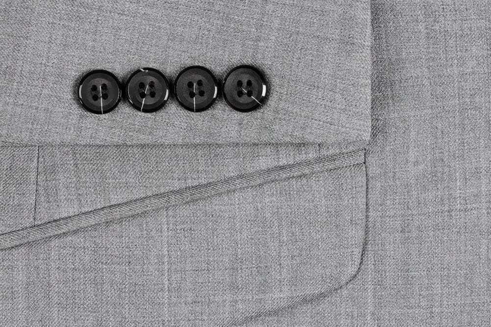 100% Wool Fashion Business Suit Classic Regular Fit Solid Color