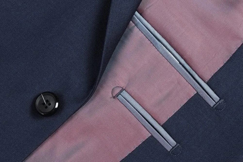 100% Wool Fashion Business Suit Classic Regular Fit Solid Color