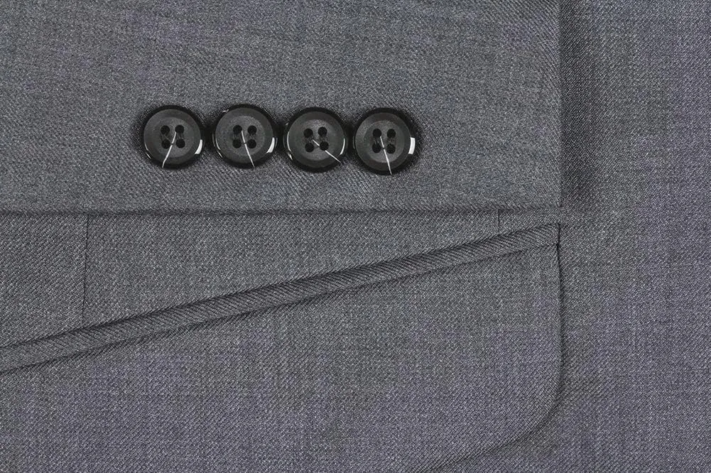 100% Wool Fashion Business Suit Classic Regular Fit Solid Color