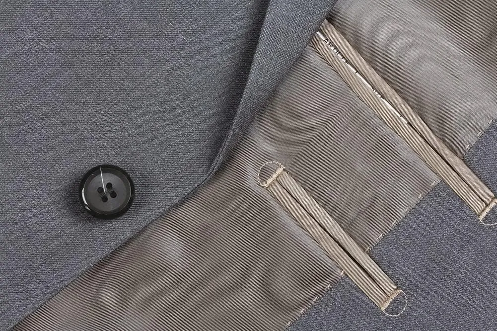 100% Wool Fashion Business Suit Classic Regular Fit Solid Color