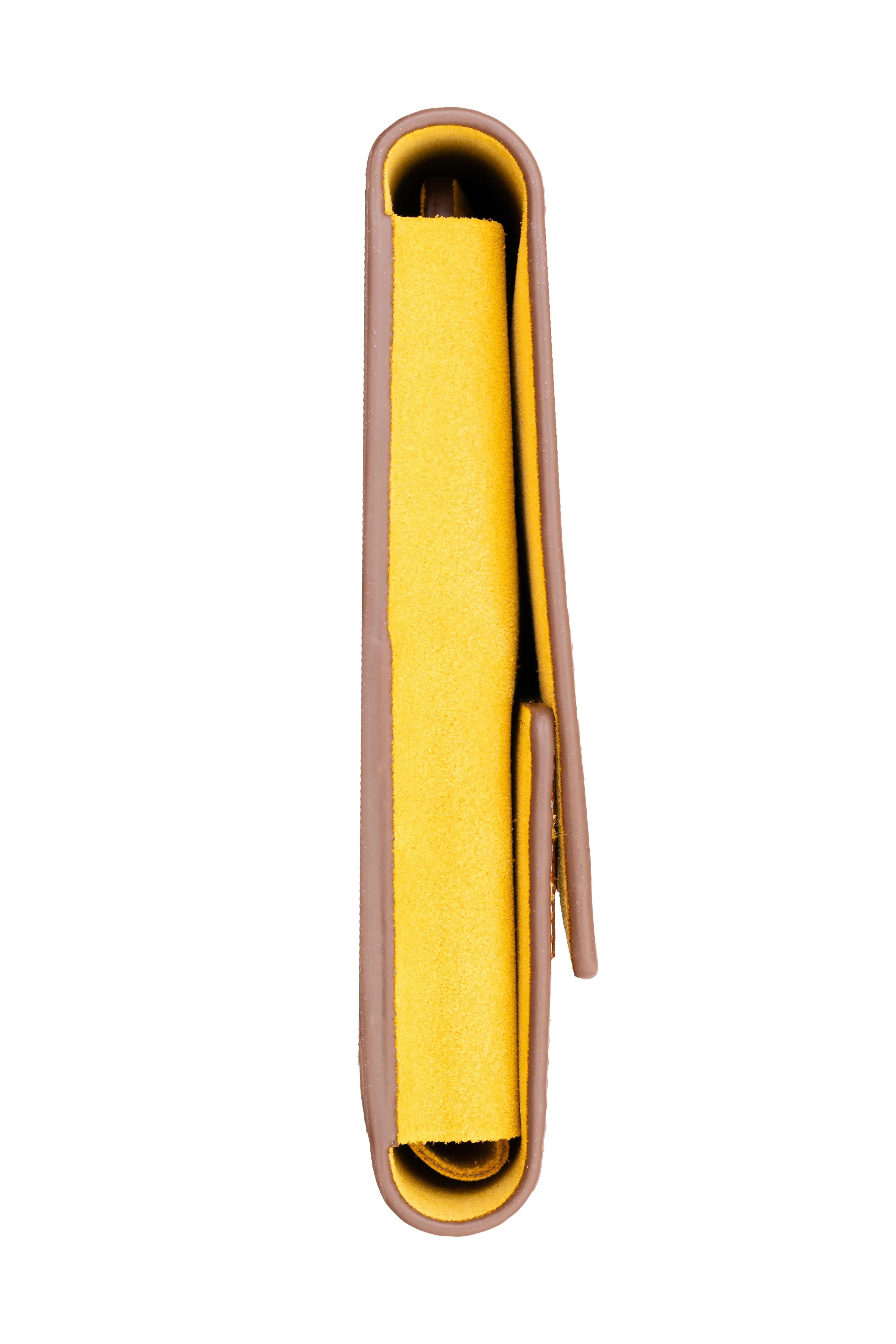 2-Watch Saddle Brown & Sunflower Suede Leather Watch Case