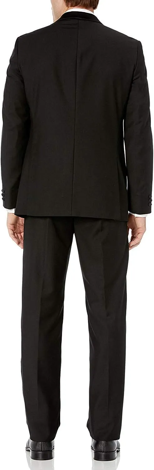 Adam Baker Men's Classic & Slim Fit Two-Piece Formal Tuxedo Suit - Available in Many Sizes & Colors