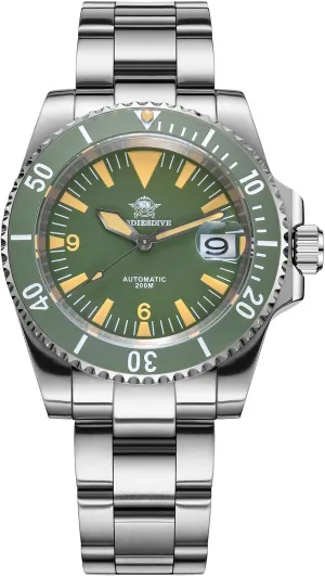 ADDIESDIVE Automatic Dive Watch for Men Steel Band Waterproof Diver 200 M Japan NH35A Movement