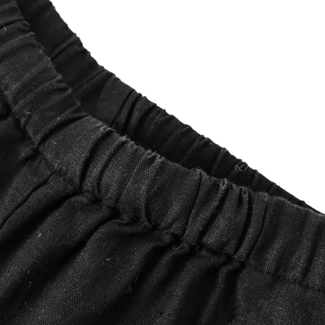 Amazhiyu Women's 100% Linen Wide-Leg Pants Summer Casual Lounge Palazzo Pockets