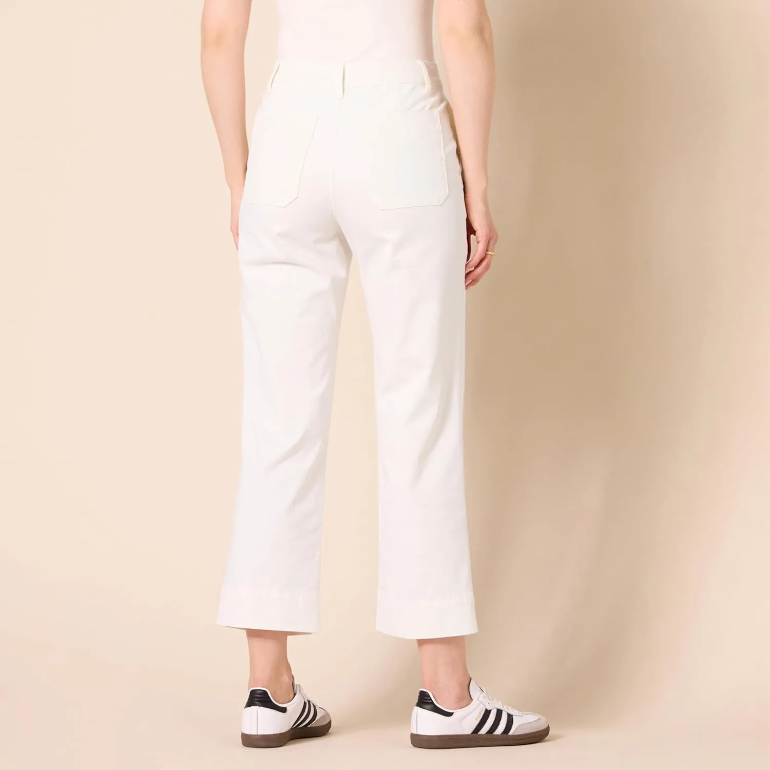 Amazon Essentials Women's High-Rise Regular-Fit Ankle-Length Wide-Leg Khaki Pant