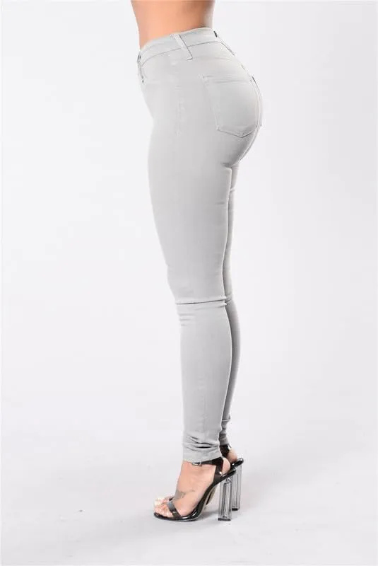 Andongnywell Womens Mid Waist Stretchy Denim Skinnys High Rise Skinny Jeans Butt Lifting Stretch Denim Pants Slim Trouser