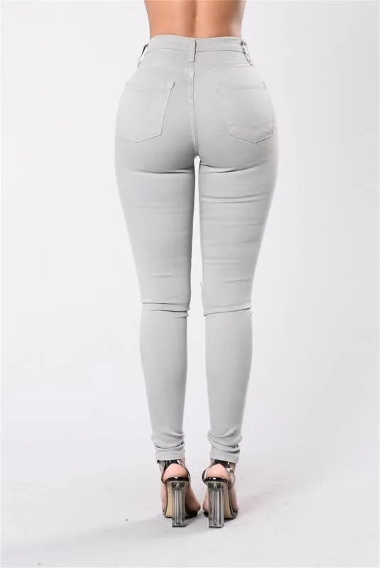Andongnywell Womens Mid Waist Stretchy Denim Skinnys High Rise Skinny Jeans Butt Lifting Stretch Denim Pants Slim Trouser