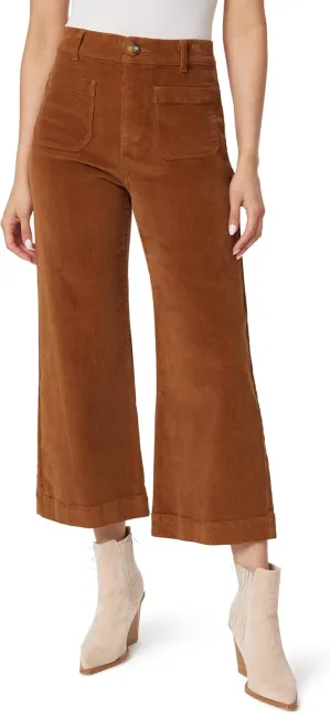 Angels Forever Young Women's Everflex Classic Patch Pocket High-Rise Wide Leg Stretch Corduroy Pants