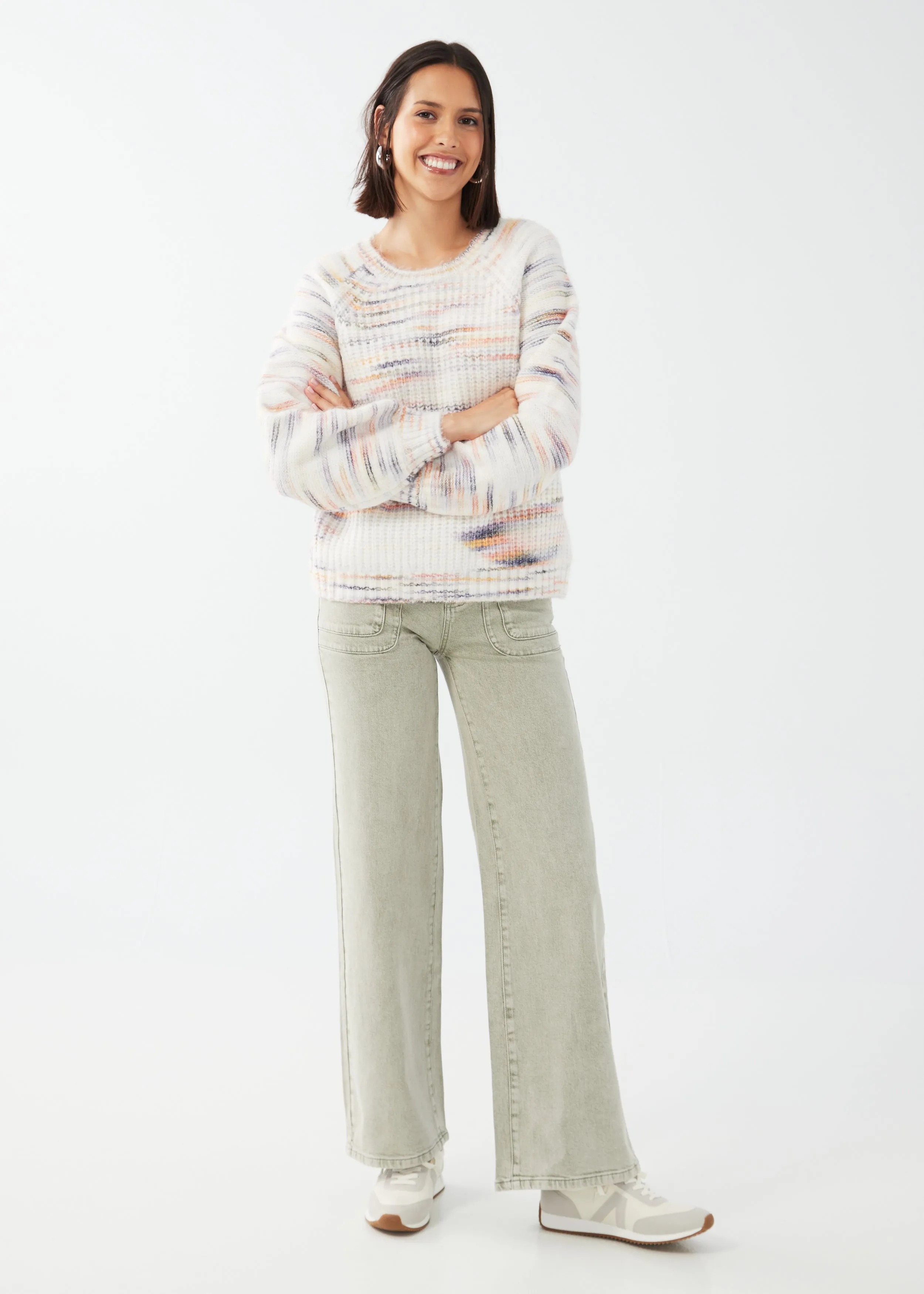 Balloon Sleeve Space Dye Sweater