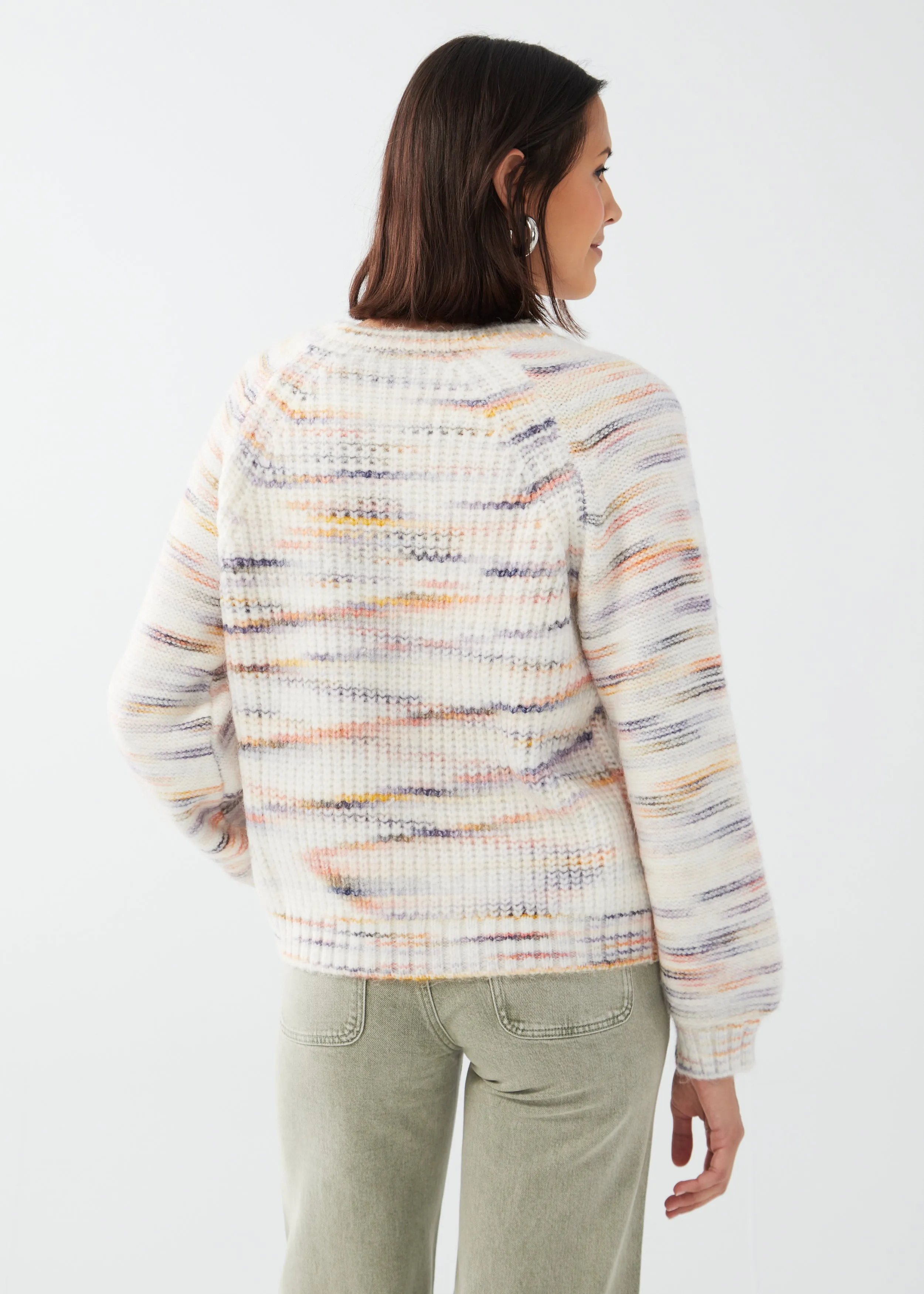 Balloon Sleeve Space Dye Sweater