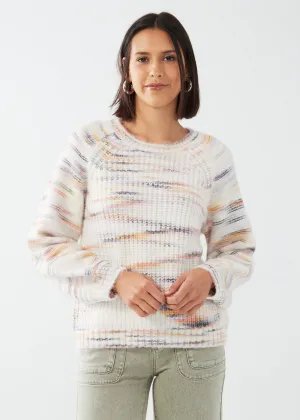 Balloon Sleeve Space Dye Sweater