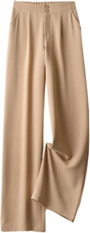 Betusline Women's Vintage Slight Pleats Wide Dress Pants