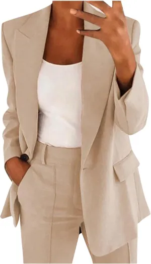 Blazer Sets Women 2 Piece Outfits Dressy Pant/Blazer Casual Wide Leg Pants Fashion Blazer Jacket Plus Size Pant Suits