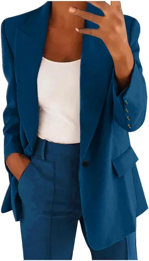 Blazer Sets Women 2 Piece Outfits Dressy Pant/Blazer Casual Wide Leg Pants Fashion Blazer Jacket Plus Size Pant Suits