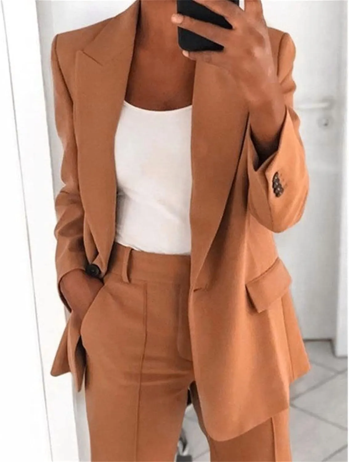 Blazer Sets Women 2 Piece Outfits Dressy Pant/Blazer Casual Wide Leg Pants Fashion Blazer Jacket Plus Size Pant Suits