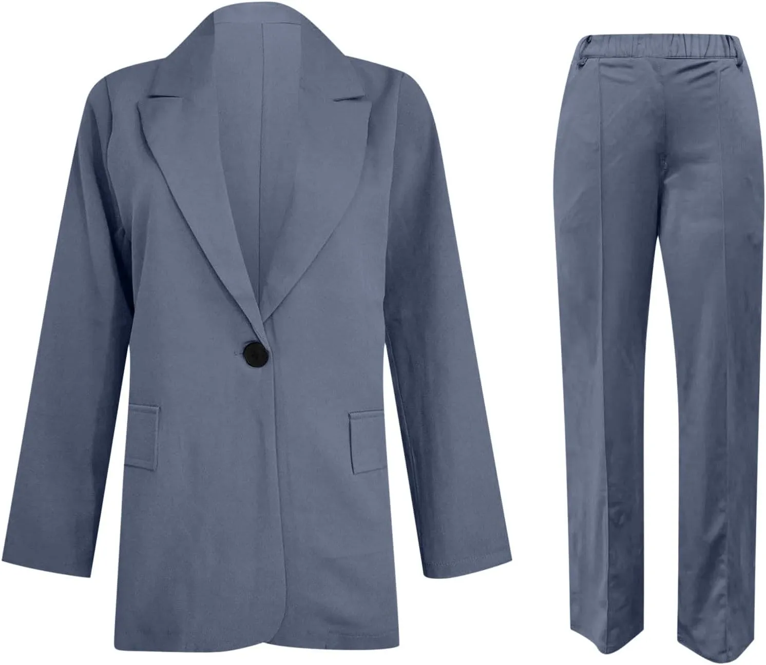 Blazer Sets Women 2 Piece Outfits Pants Suits Business Slim Fit Dressy Pantsuit Long Sleeve Wide Leg Work Office Style Jacket