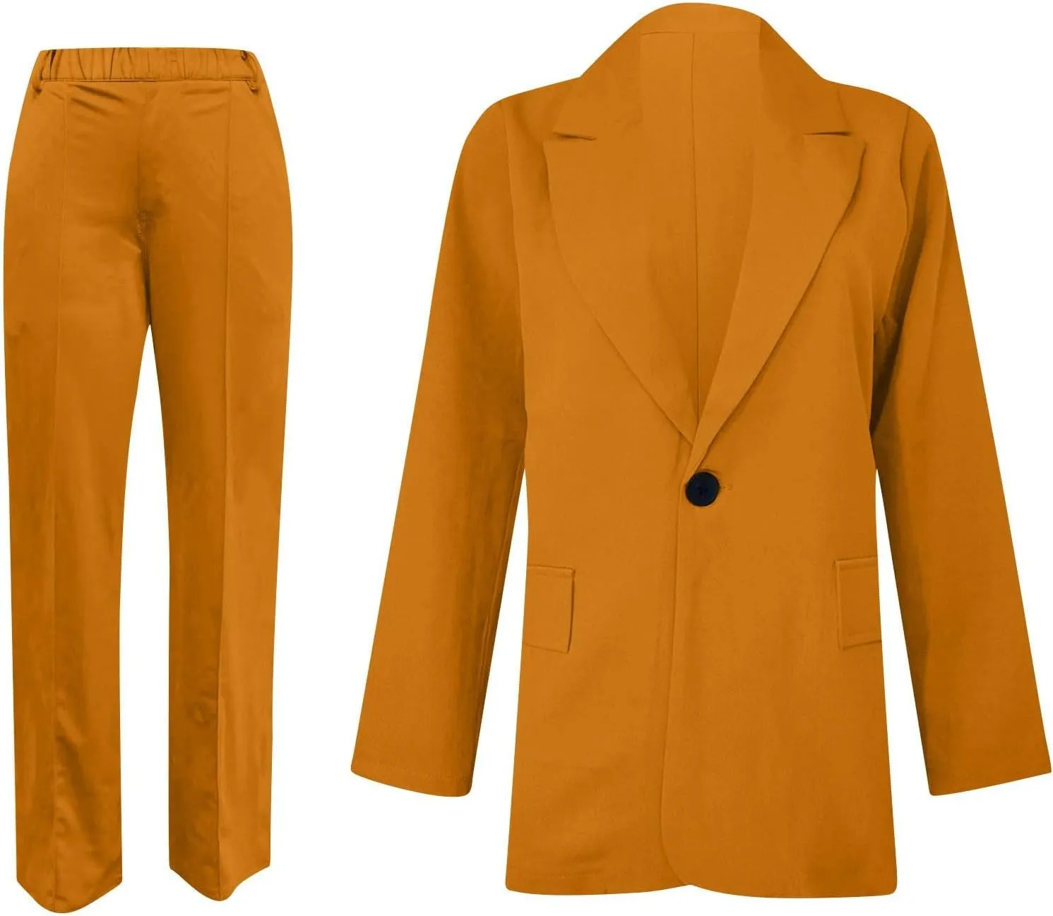 Blazer Sets Women 2 Piece Outfits Pants Suits Business Slim Fit Dressy Pantsuit Long Sleeve Wide Leg Work Office Style Jacket