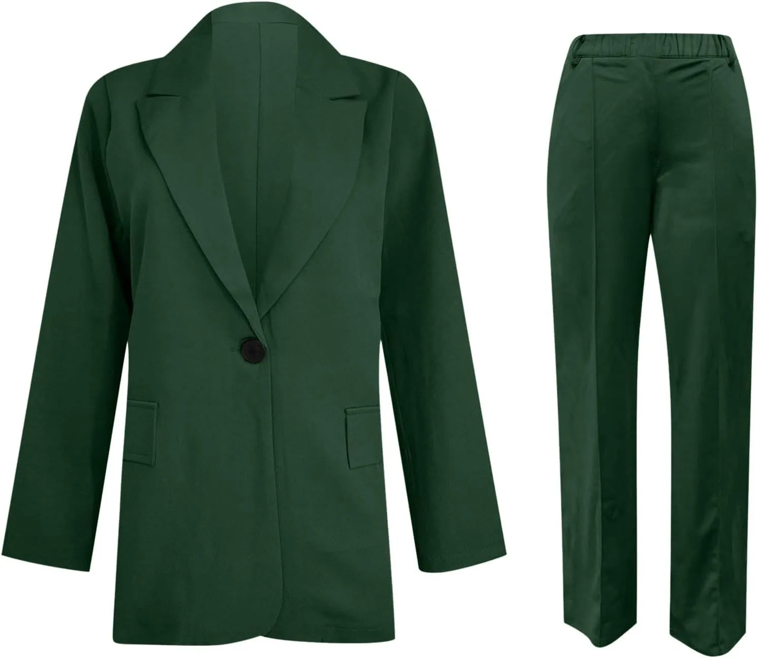 Blazer Sets Women 2 Piece Outfits Pants Suits Business Slim Fit Dressy Pantsuit Long Sleeve Wide Leg Work Office Style Jacket