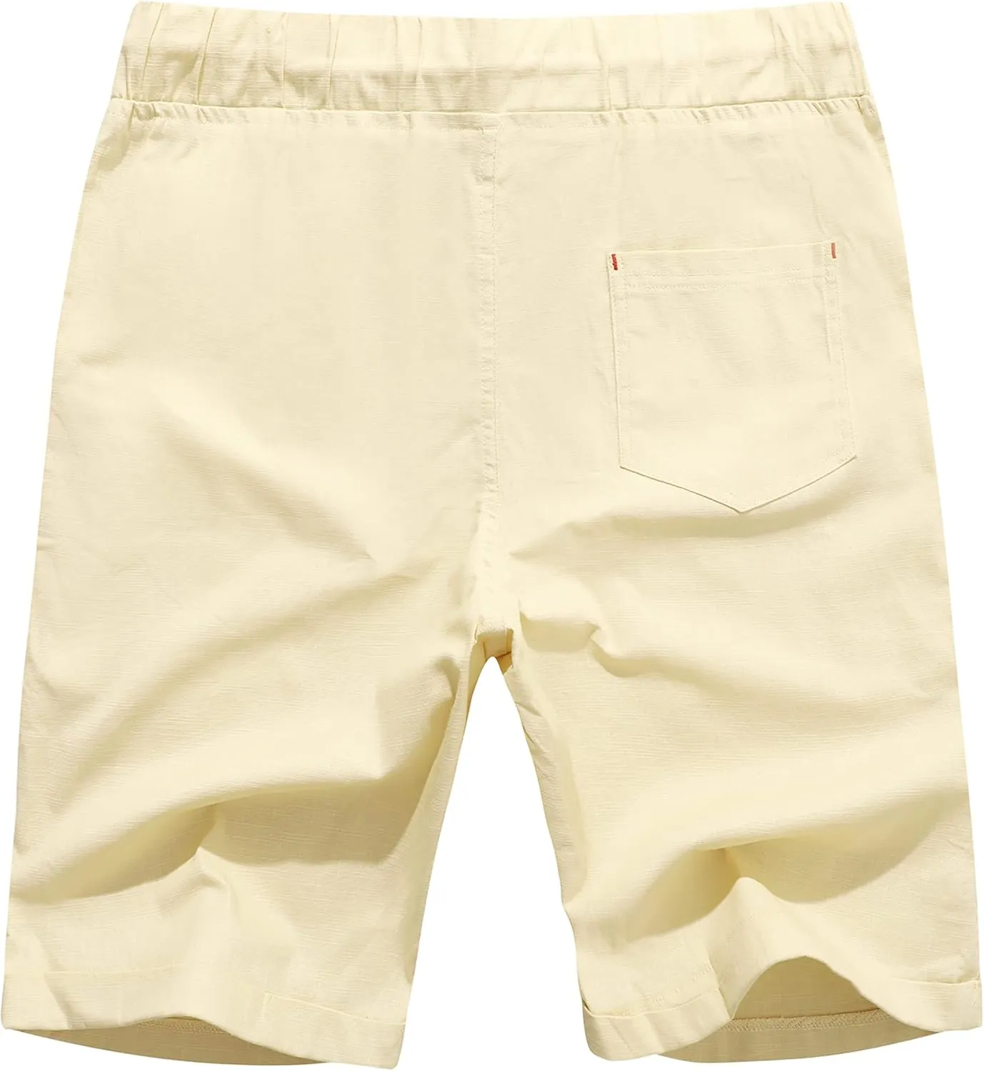 Boisouey Men's Linen Casual Classic Fit Short Summer Beach Shorts
