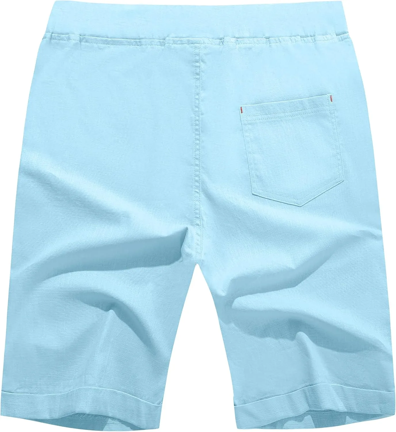 Boisouey Men's Linen Casual Classic Fit Short Summer Beach Shorts