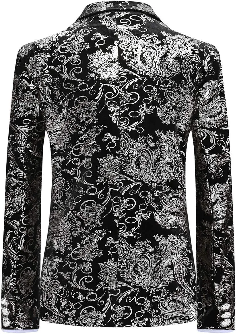 Boyland Boys Jacquard Suit Slim Fit Tuxedo Suits Jacquard Notch Lapel Tux Jacket Pants Party Formal Wear