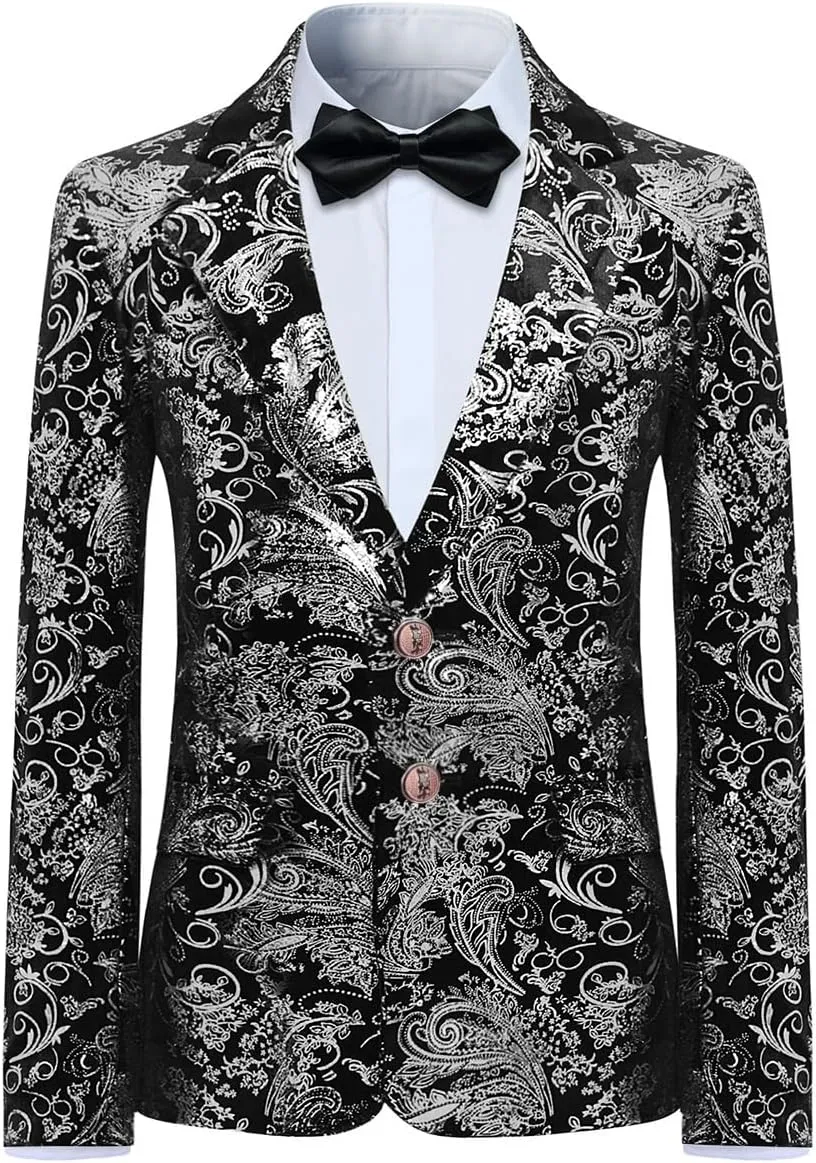 Boyland Boys Jacquard Suit Slim Fit Tuxedo Suits Jacquard Notch Lapel Tux Jacket Pants Party Formal Wear