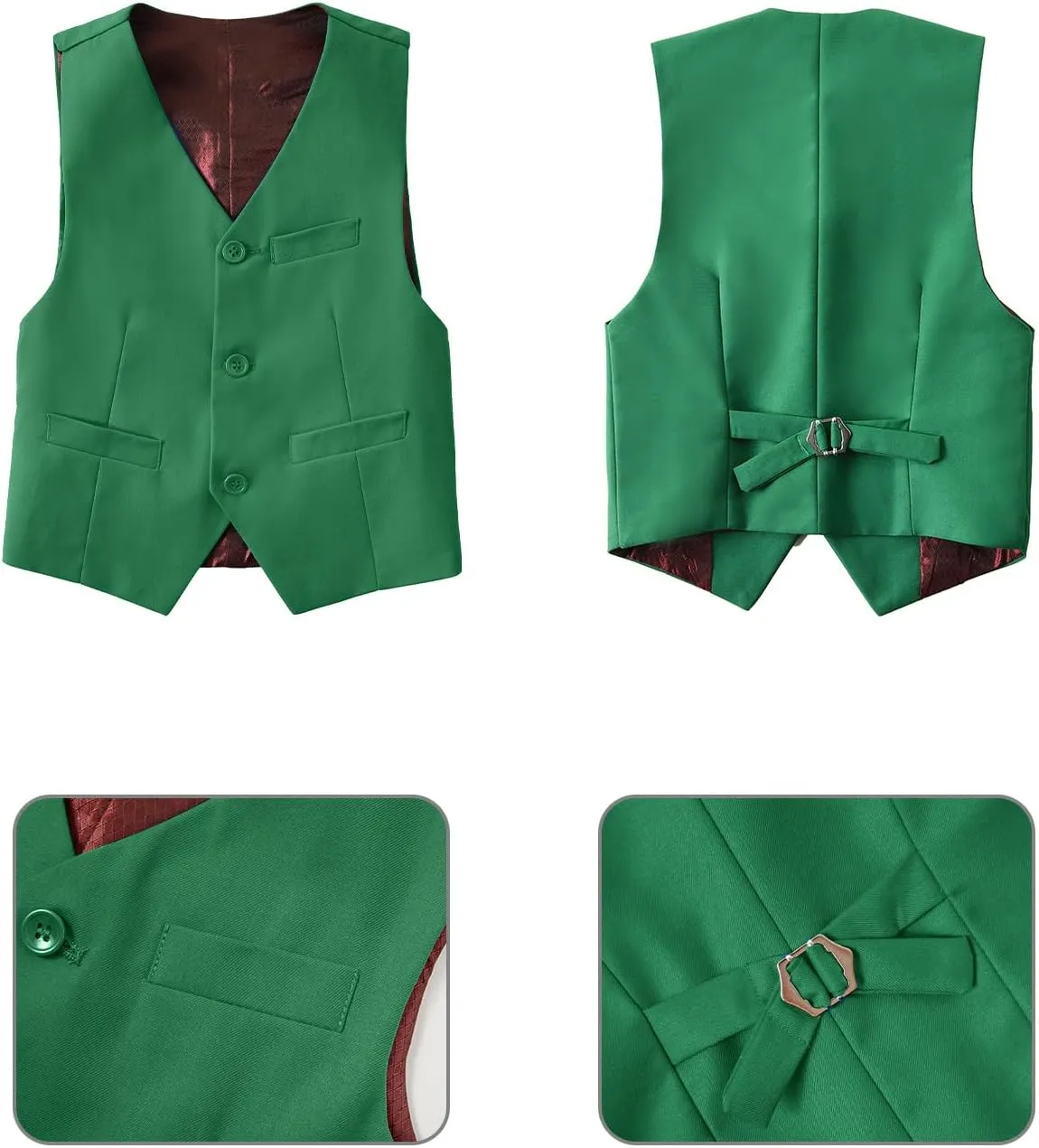 Boys Suit for Kids Toddler Boy 4-Piece Wedding Tuxedo Suits Vest and Pants Set