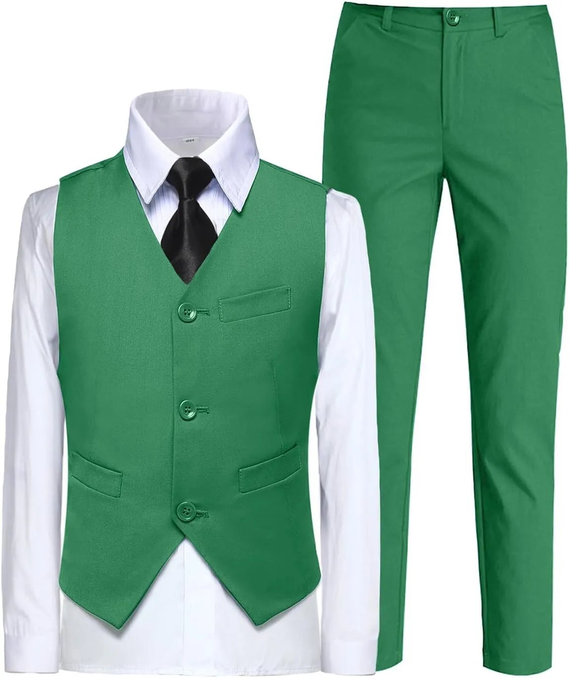 Boys Suit for Kids Toddler Boy 4-Piece Wedding Tuxedo Suits Vest and Pants Set