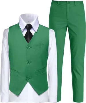 Boys Suit for Kids Toddler Boy 4-Piece Wedding Tuxedo Suits Vest and Pants Set