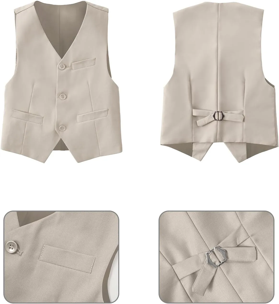Boys Suit for Kids Toddler Boy 4-Piece Wedding Tuxedo Suits Vest and Pants Set