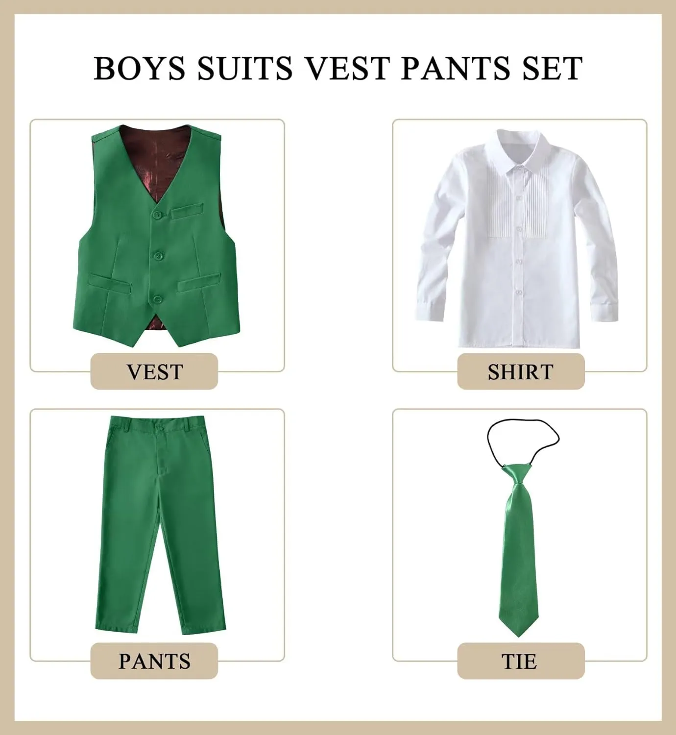 Boys Suit Kids Suits Tuxedo for Boys Toddler Vest Pants Set Ring Bearer Outfit Dress Clothes