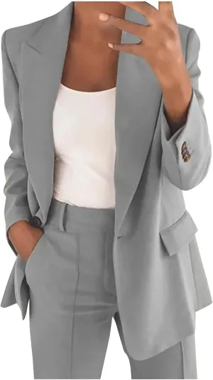 Business Casual Suits Women 2 Piece Work Outfits Business Casual Clothes Sets Suits for Work Professional Blazer Sets