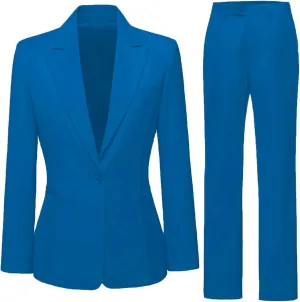 Business Women Suit Set One Button Womens Suits 2 Piece Set Professional Pant Suits for Women