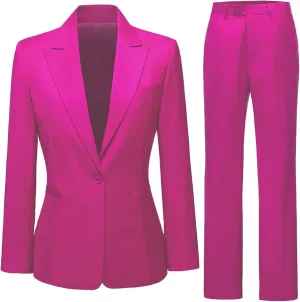 Business Women Suit Set One Button Womens Suits 2 Piece Set Professional Pant Suits for Women
