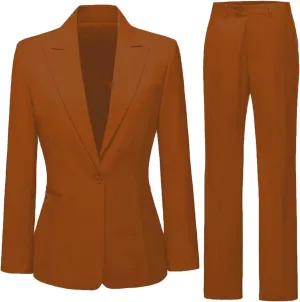 Business Women Suit Set One Button Womens Suits 2 Piece Set Professional Pant Suits for Women