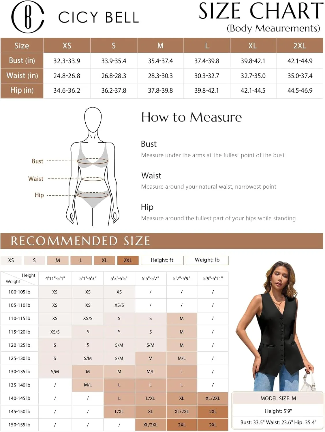 Cicy Bell Womens Button Down Suit Vests Casual Business V Neck Waistcoat Tops Summer Fitted Work Office Sleeveless Blazer