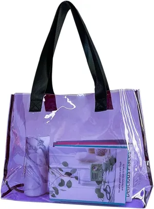 Clear Large Tote Bag - Versatile, Waterproof, Stain Resistant, Transparent Shoulder Tote Bag for Work