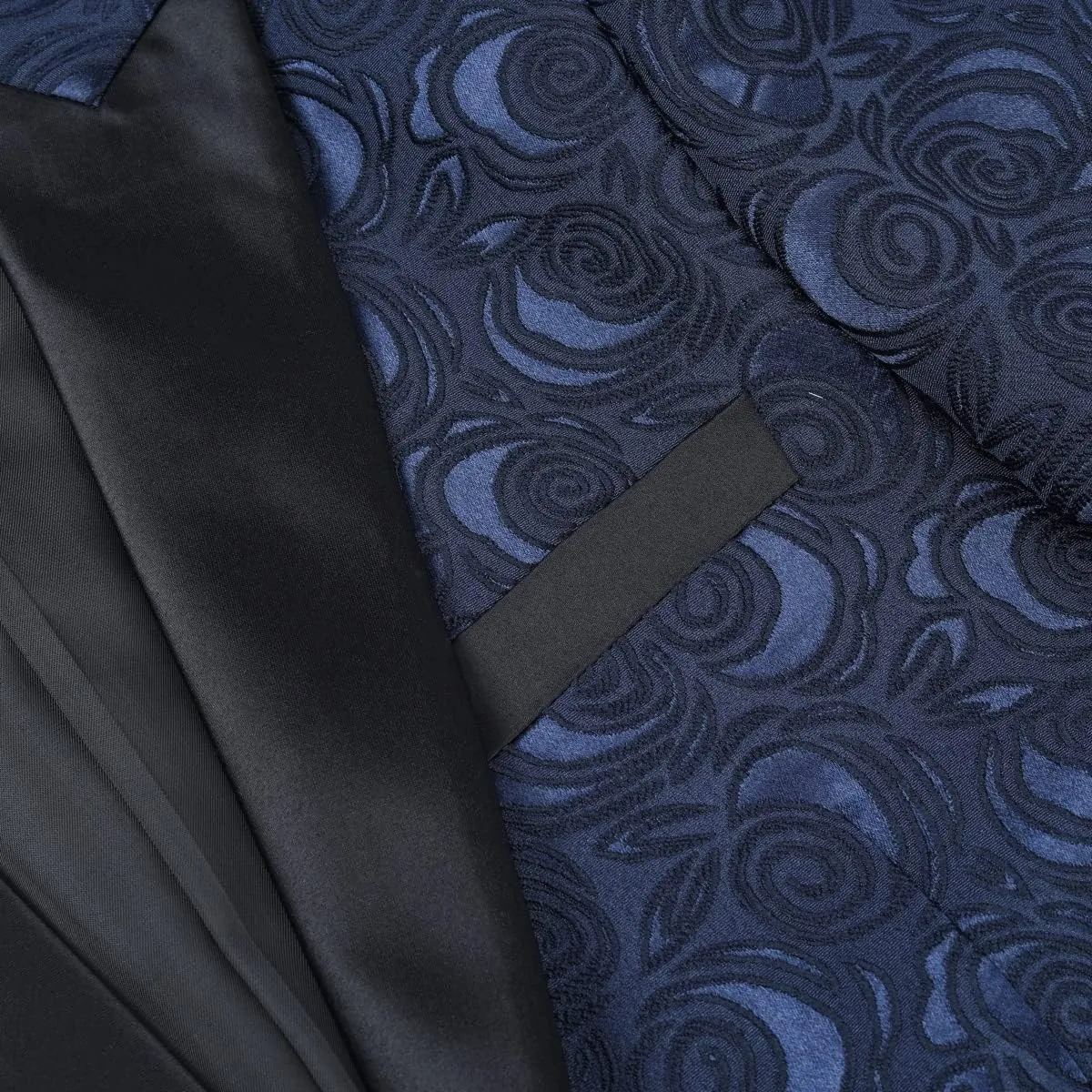 Cloudstyle Mens 2 Piece Floral Jacquard Dress Suit Set 1 Button Print Dinner Jacket Pants