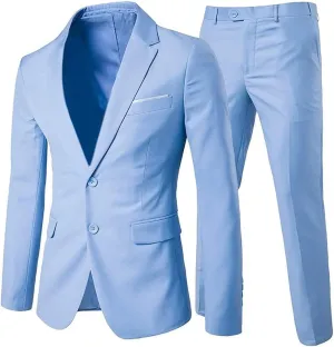 Cloudstyle Men's 2-Piece Suits Slim Fit 2 Button Dress Suit Jacket Blazer & Pants Set