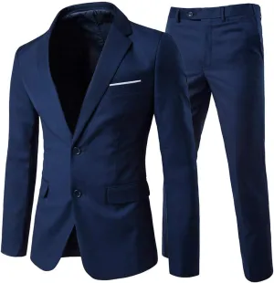 Cloudstyle Men's 2-Piece Suits Slim Fit 2 Button Dress Suit Jacket Blazer & Pants Set