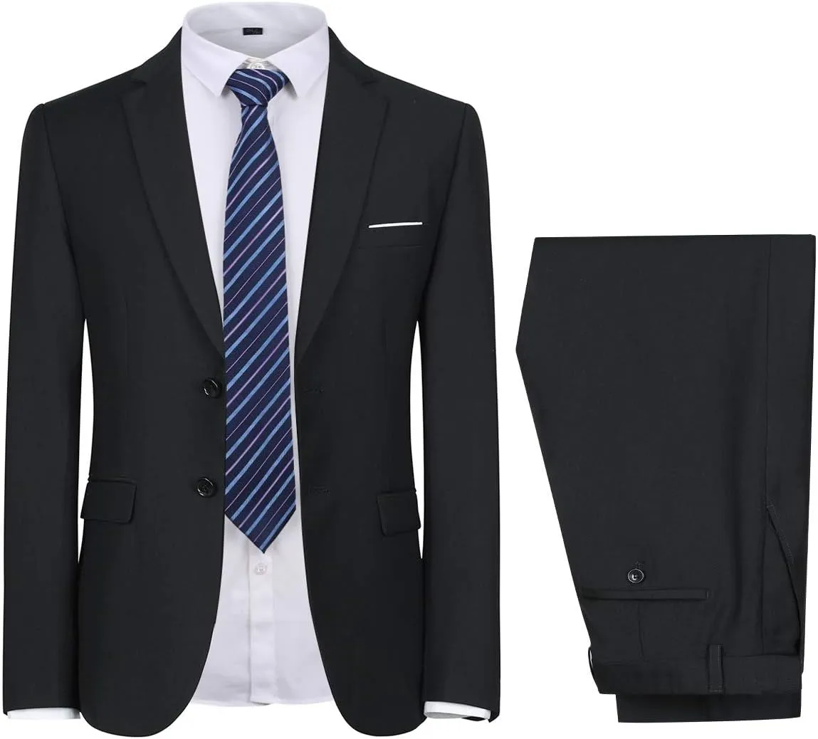 Cloudstyle Men's 2-Piece Suits Slim Fit 2 Button Dress Suit Jacket Blazer & Pants Set