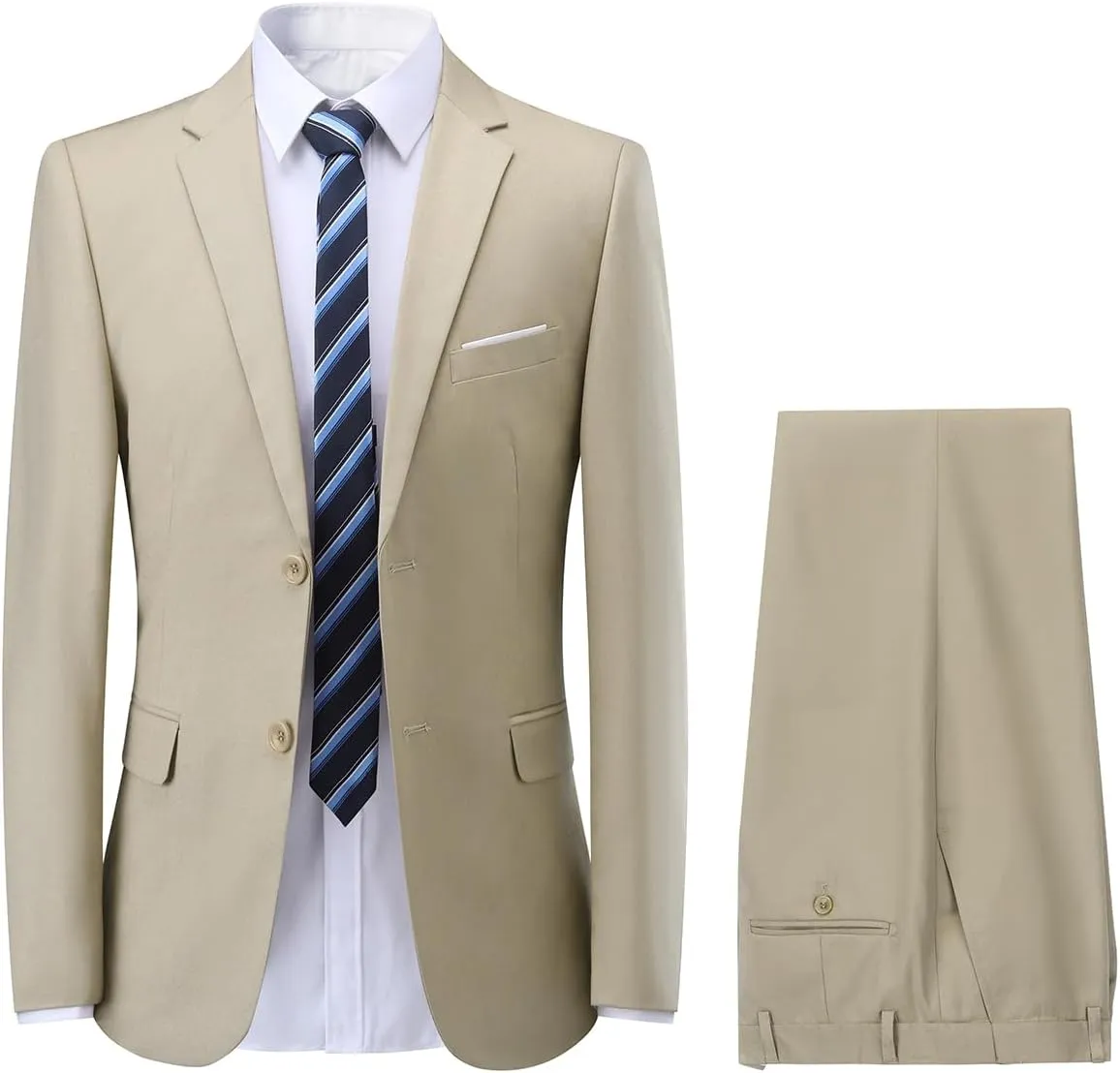 Cloudstyle Men's 2-Piece Suits Slim Fit 2 Button Dress Suit Jacket Blazer & Pants Set