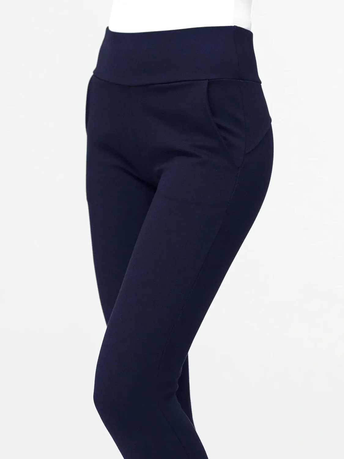 Conceited Dress Pants for Women with Pockets - Stretch Ponte Fabric - Wear to Work - Tummy Control (Available in Plus Size)