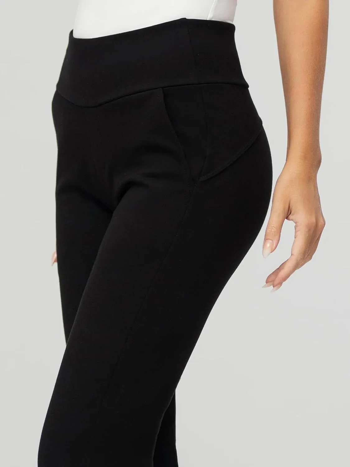 Conceited Dress Pants for Women with Pockets - Stretch Ponte Fabric - Wear to Work - Tummy Control (Available in Plus Size)