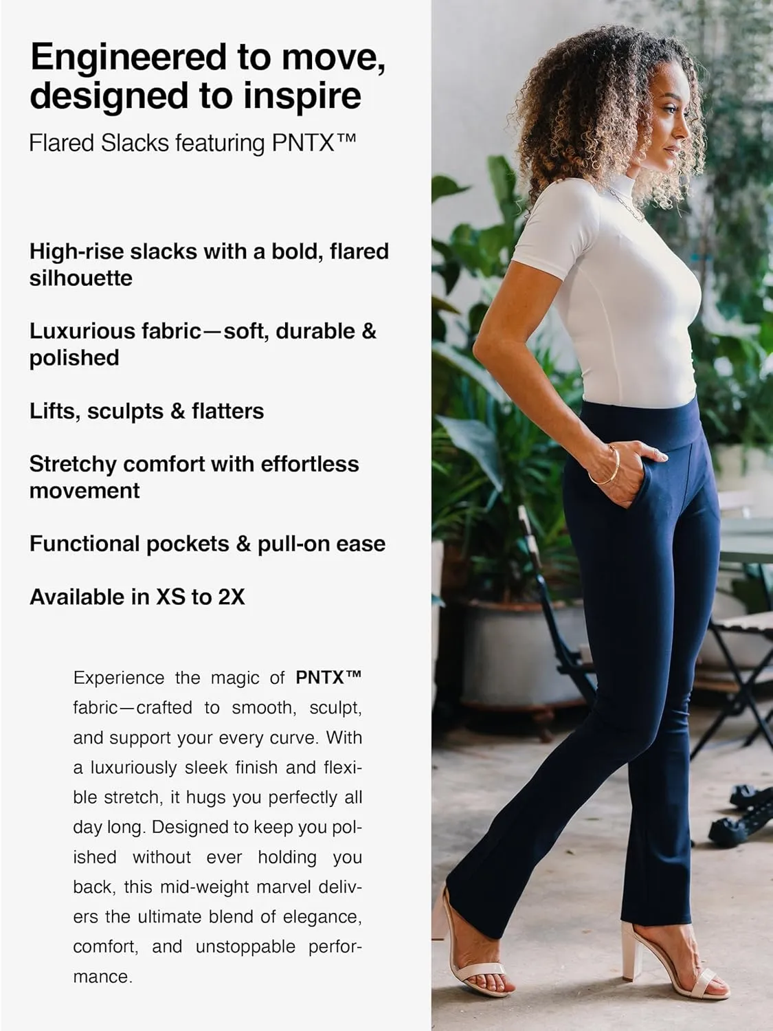 Conceited Dress Pants for Women with Pockets - Stretch Ponte Fabric - Wear to Work - Tummy Control (Available in Plus Size)
