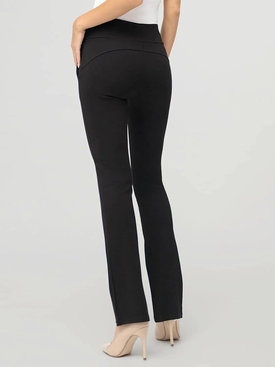 Conceited Dress Pants for Women with Pockets - Stretch Ponte Fabric - Wear to Work - Tummy Control (Available in Plus Size)