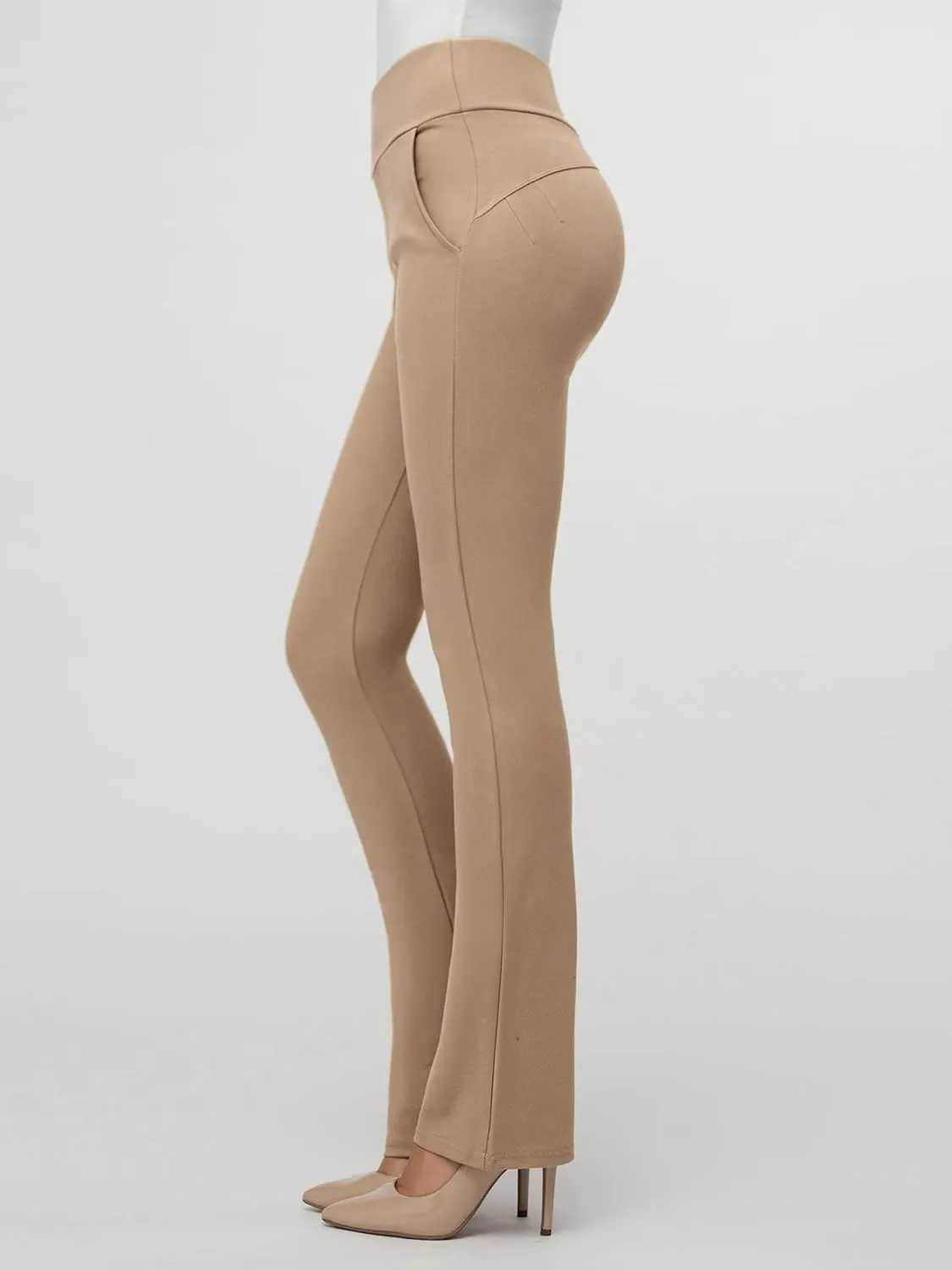 Conceited Dress Pants for Women with Pockets - Stretch Ponte Fabric - Wear to Work - Tummy Control (Available in Plus Size)