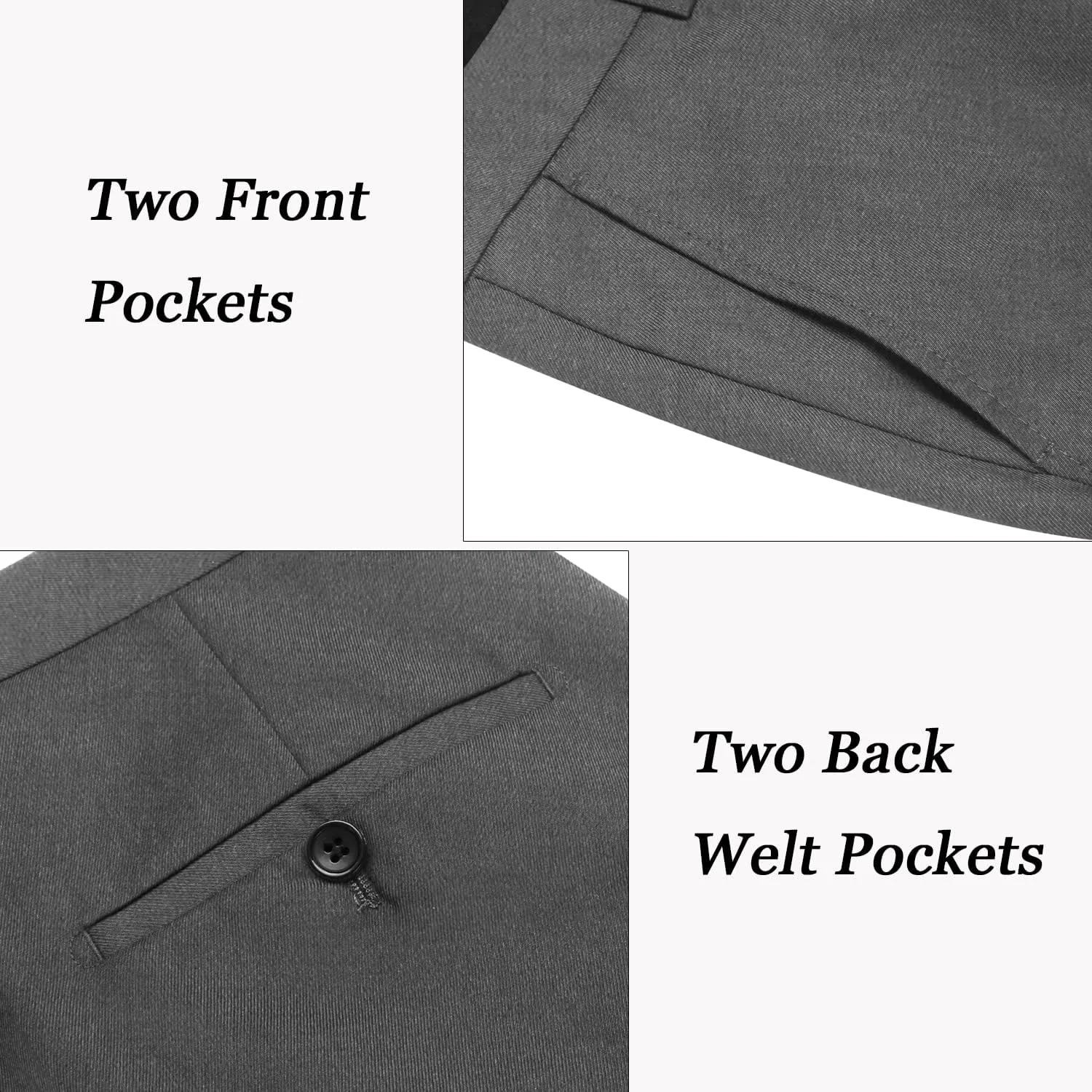 COOFANDY Men's Classic Fit Flat Front Dress Pants No Iron Premium Casual Pants Expandable Waist Suit Pants