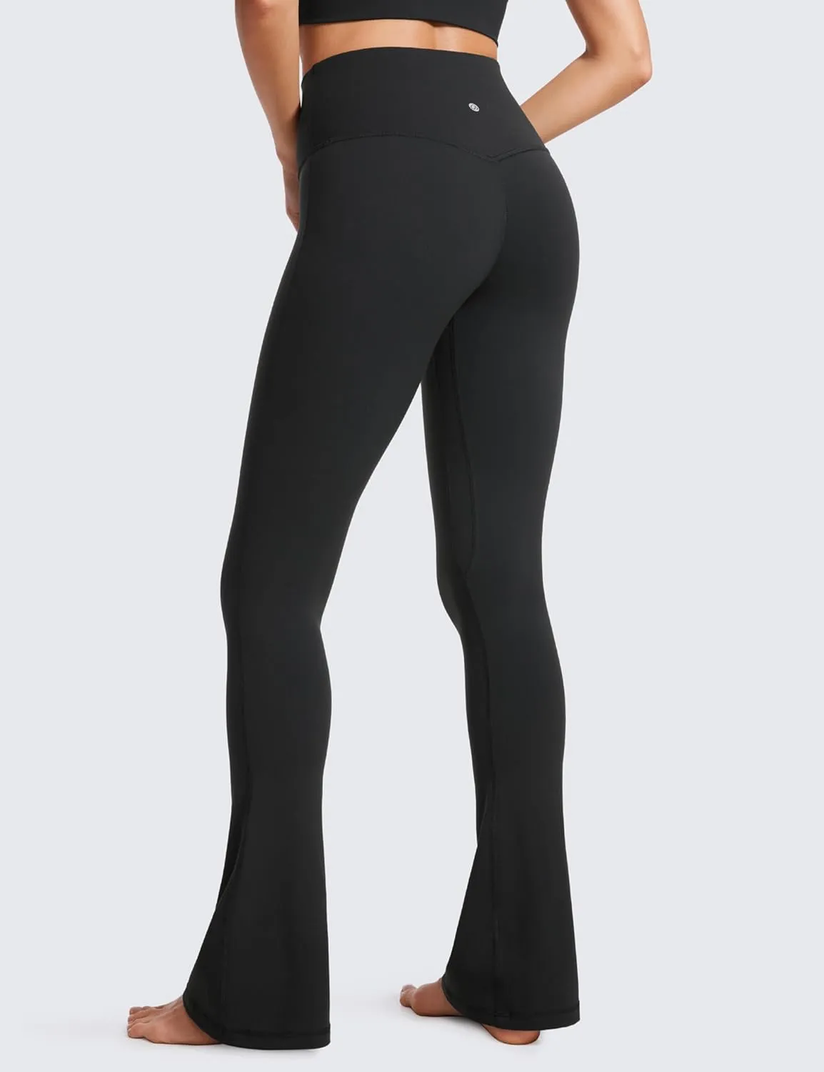 CRZ YOGA Butterluxe High Waist Mini Flared Leggings for Women 30" / 31.5" - Bootcut Yoga Pants with Pocket Casual Lounge